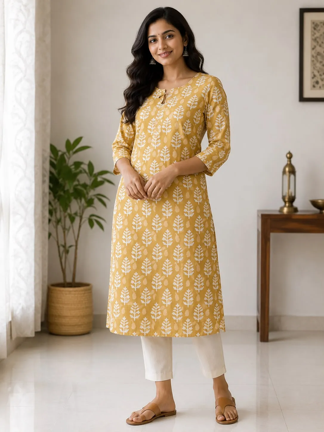 Golden leaf Kurthi